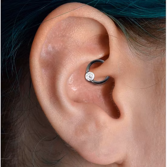 High Quality 316L Surgical Stailness Steel Piercings Ball Closure Ring Disc+Crystal