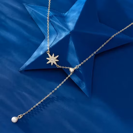 Silver Platinum Plated Rhinestones Girls Women Ladies Zinc Alloy Pendant Necklace