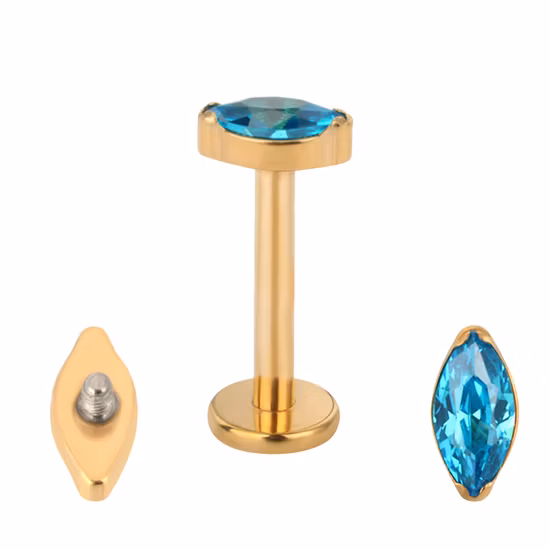 Gzn ASTM F136 チタンボディピアスジュエリーマーキス CZ ブレイズセットファントップラブレットイヤリング鼻リングデザイン卸売